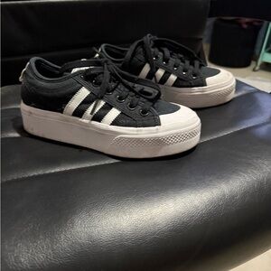 Black and White Platform Sneakers